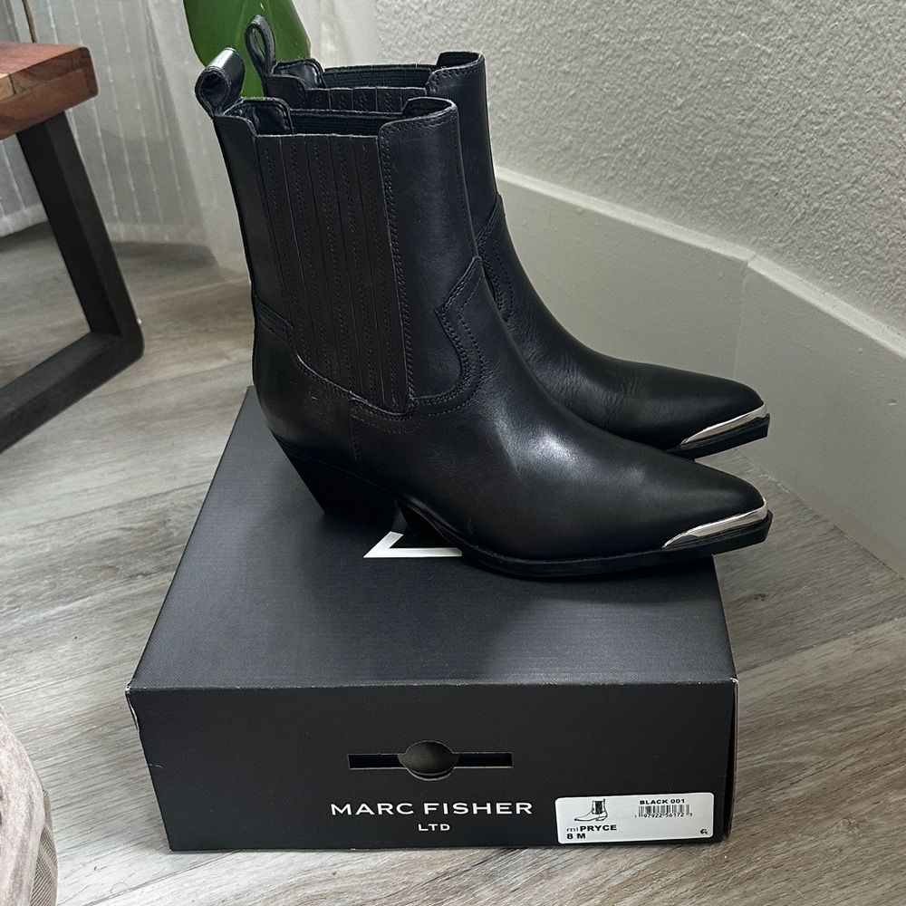 Marc Fisher Black Pryce Ankle Boots - Picture 4 of 8